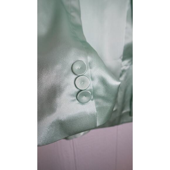 THE FRANKIE SHOP Karen Satin Mint Double Breasted Blazer US XS - Picture 10 of 12